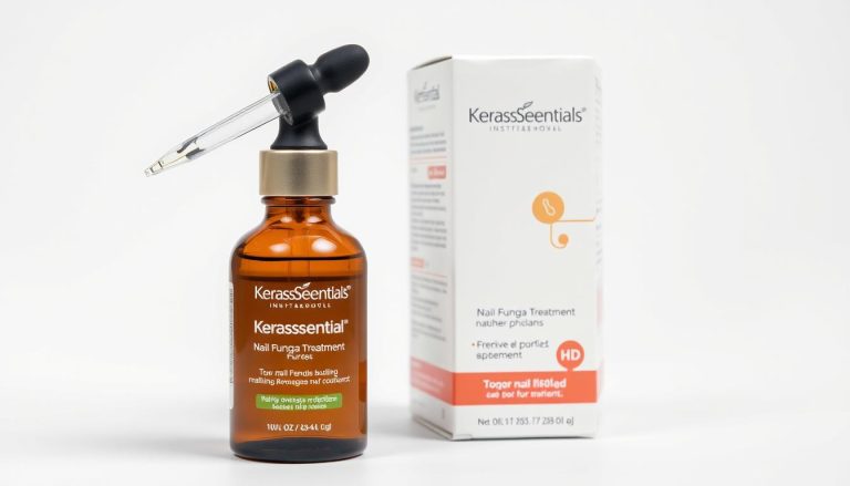 Kerassentials nail fungus treatment bottle and packaging