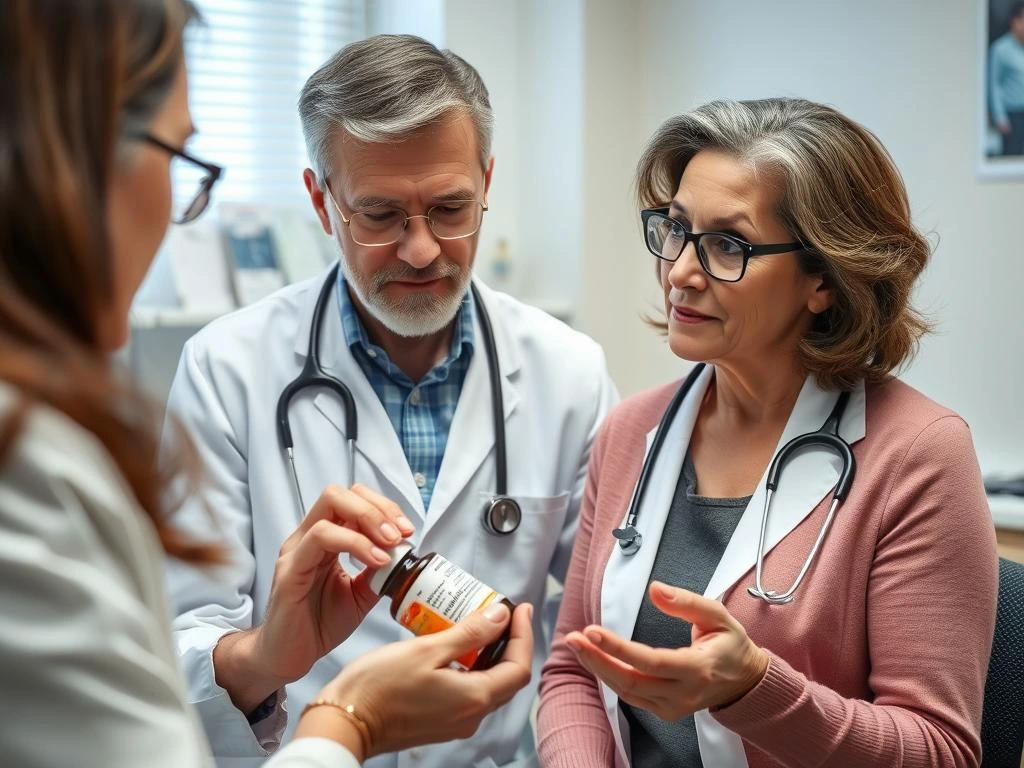 Person consulting with doctor about Quietum Plus supplement safety