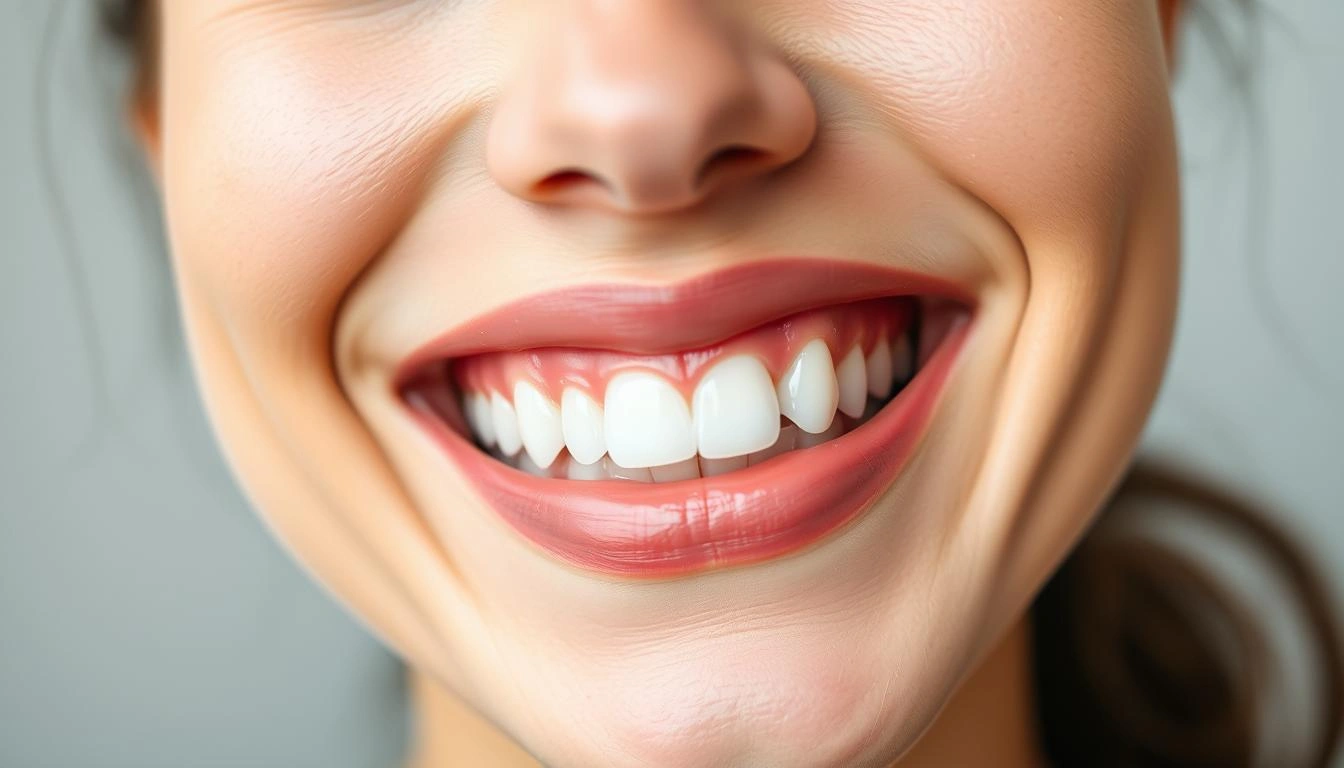Person smiling confidently showing healthy teeth after using DentiCore