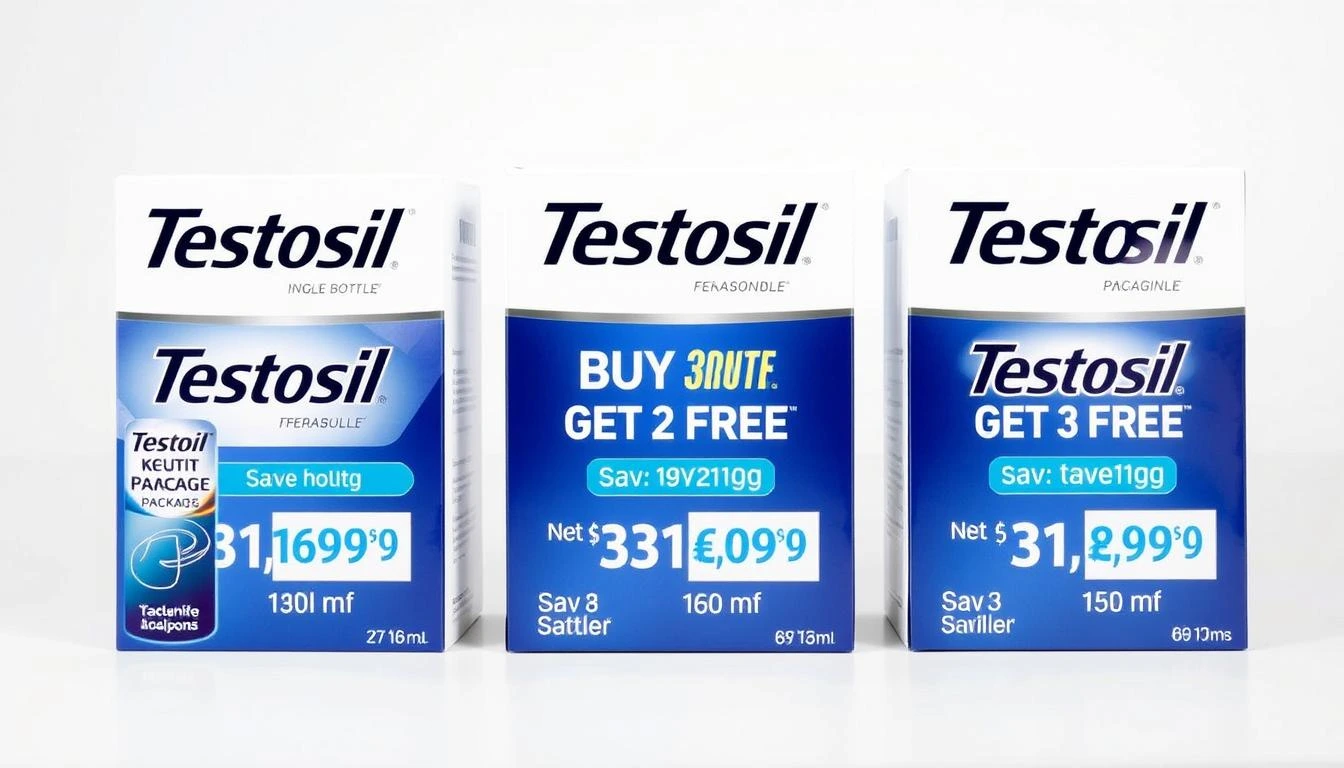 Testosil pricing packages showing different bundle options and savings